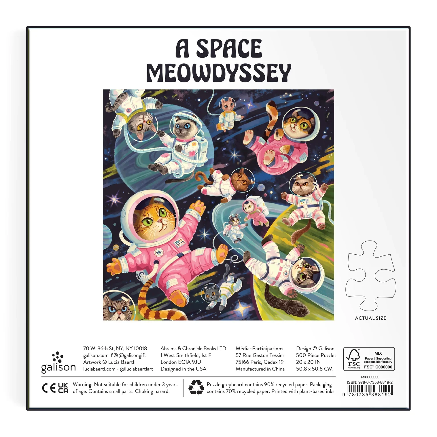 Galison: A Space Meowdyssey Puzzle 500pcs - Image 4