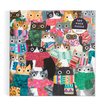 Galison: Wintry Cats Puzzle 500pcs - Image 2