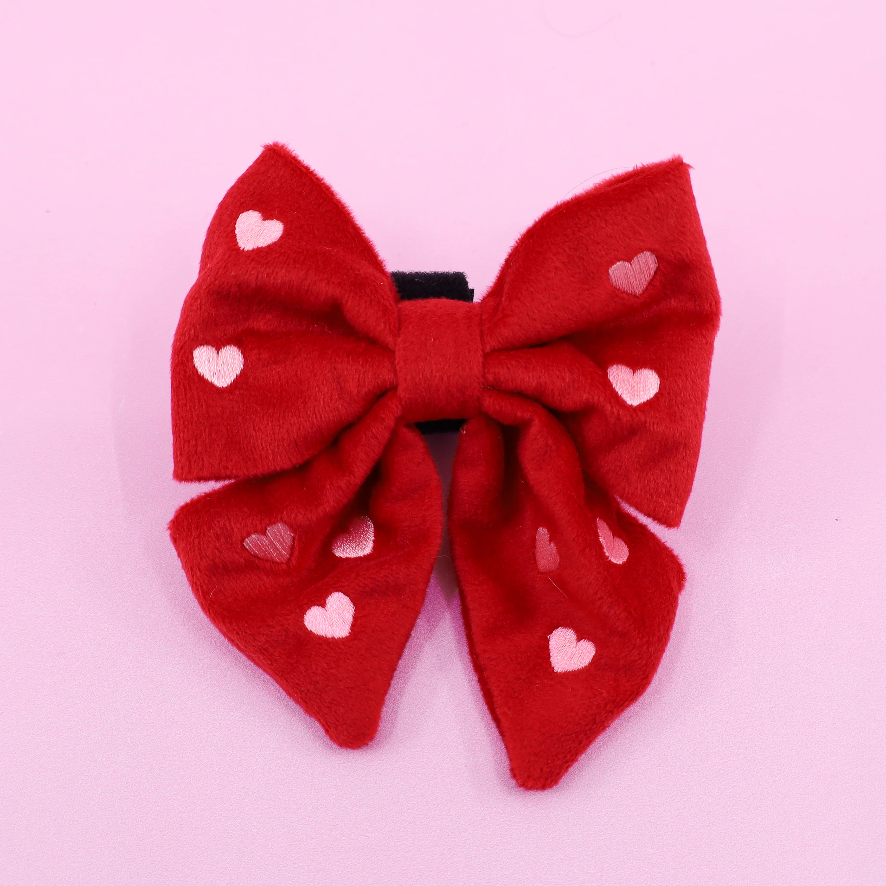 Heart: Velvet Sailor Bow - Red & Pink - Image 3