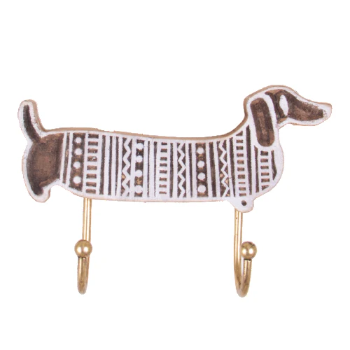 Iron Dachshund Wall Hook with 2 hooks - Image 2