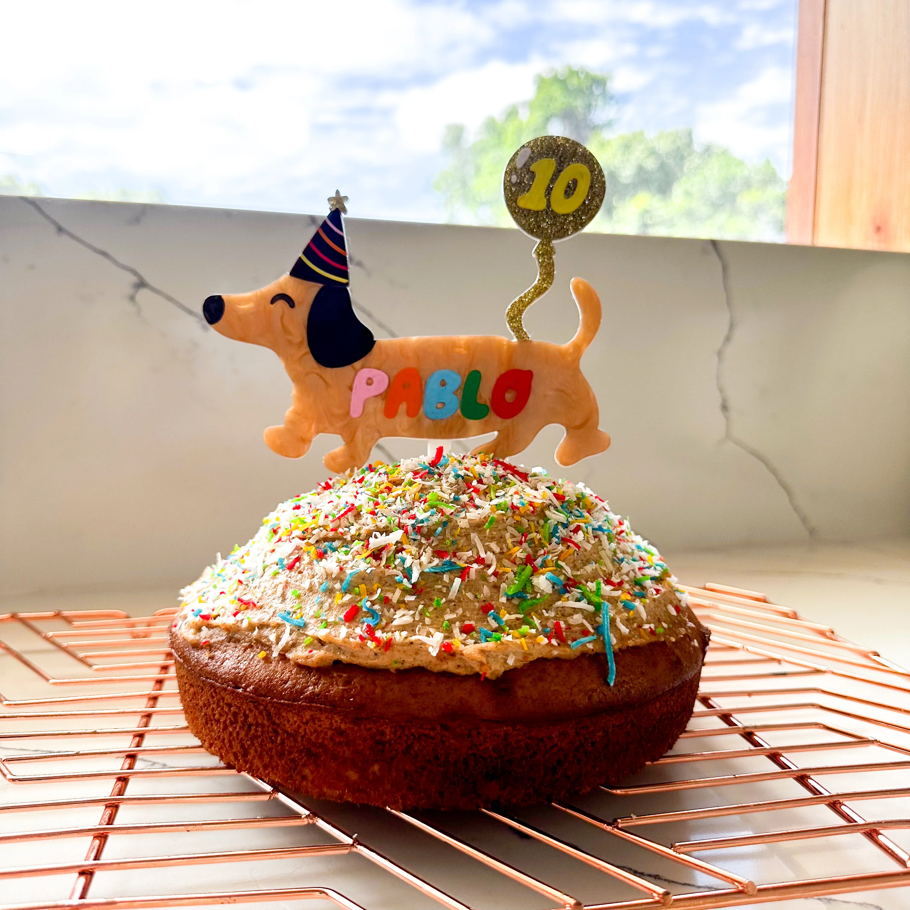 Personalised Dachshund Pawty Cake Topper - Image 2