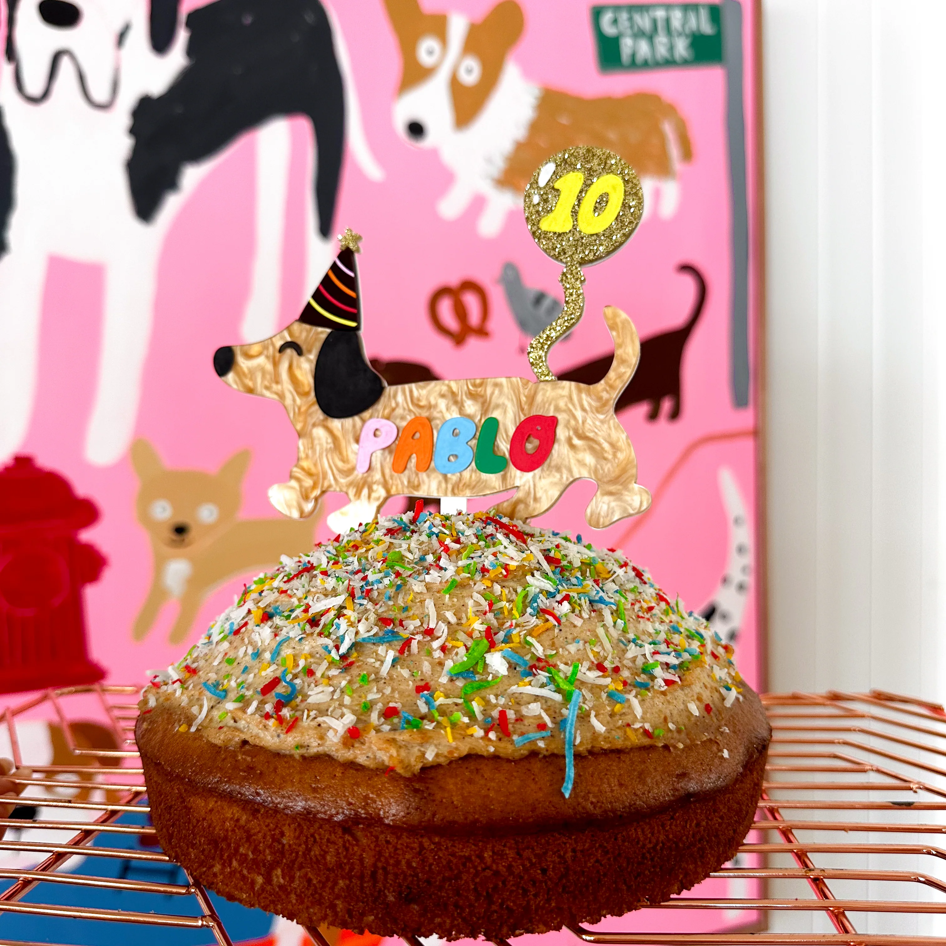Personalised Dachshund Pawty Cake Topper - Image 3