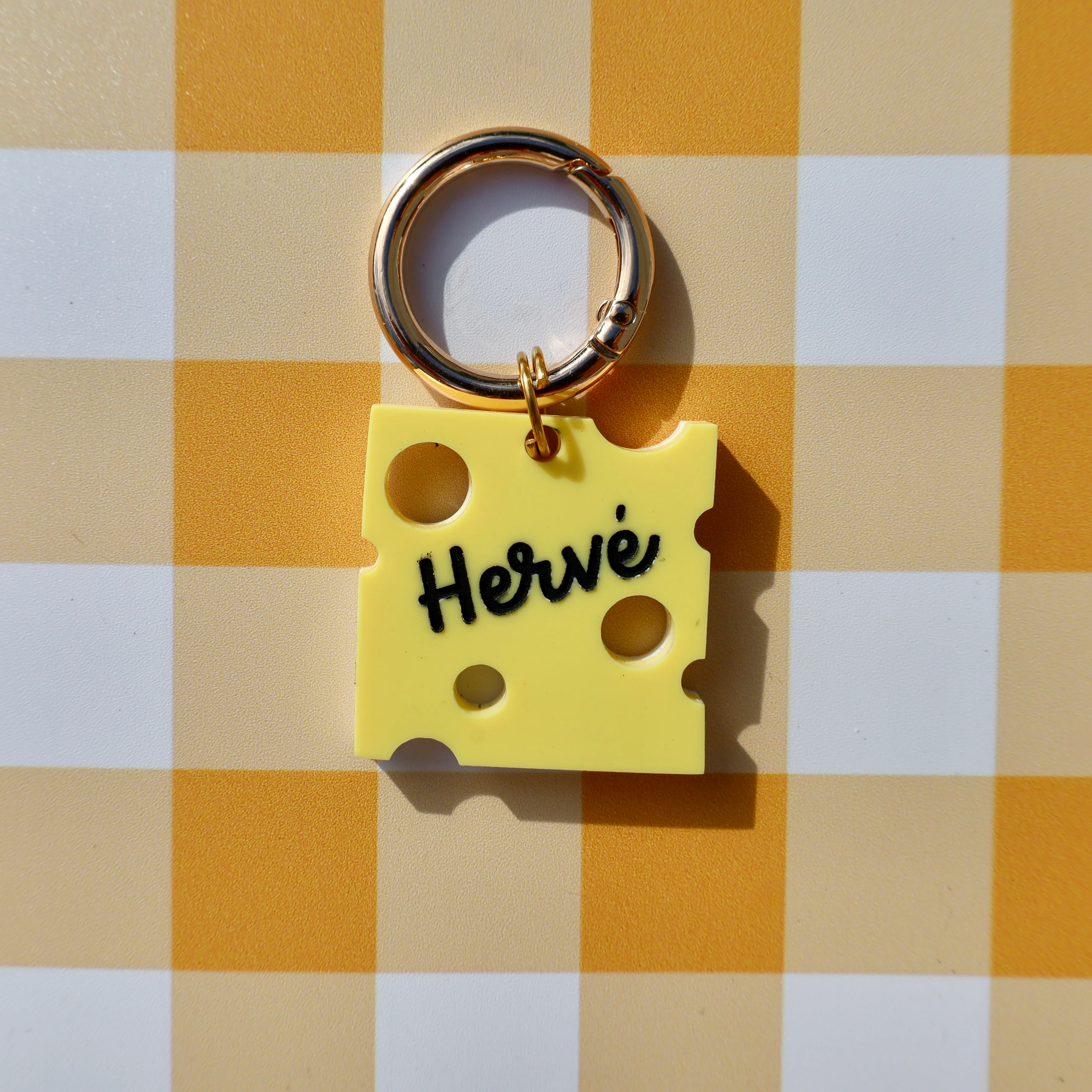 Personalised Pet ID Tag: Cheese Slice