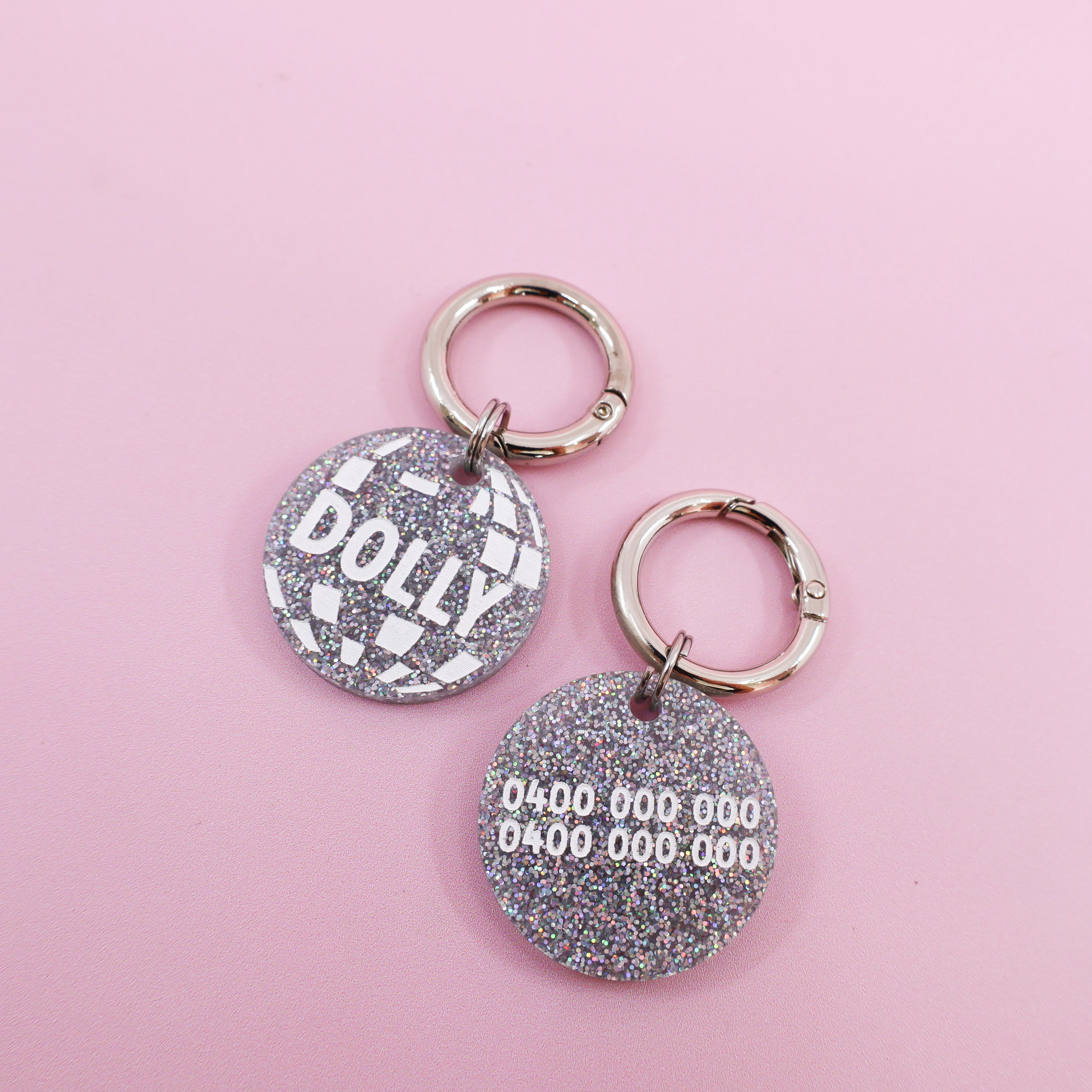Personalised Pet ID Tag: Disco Ball