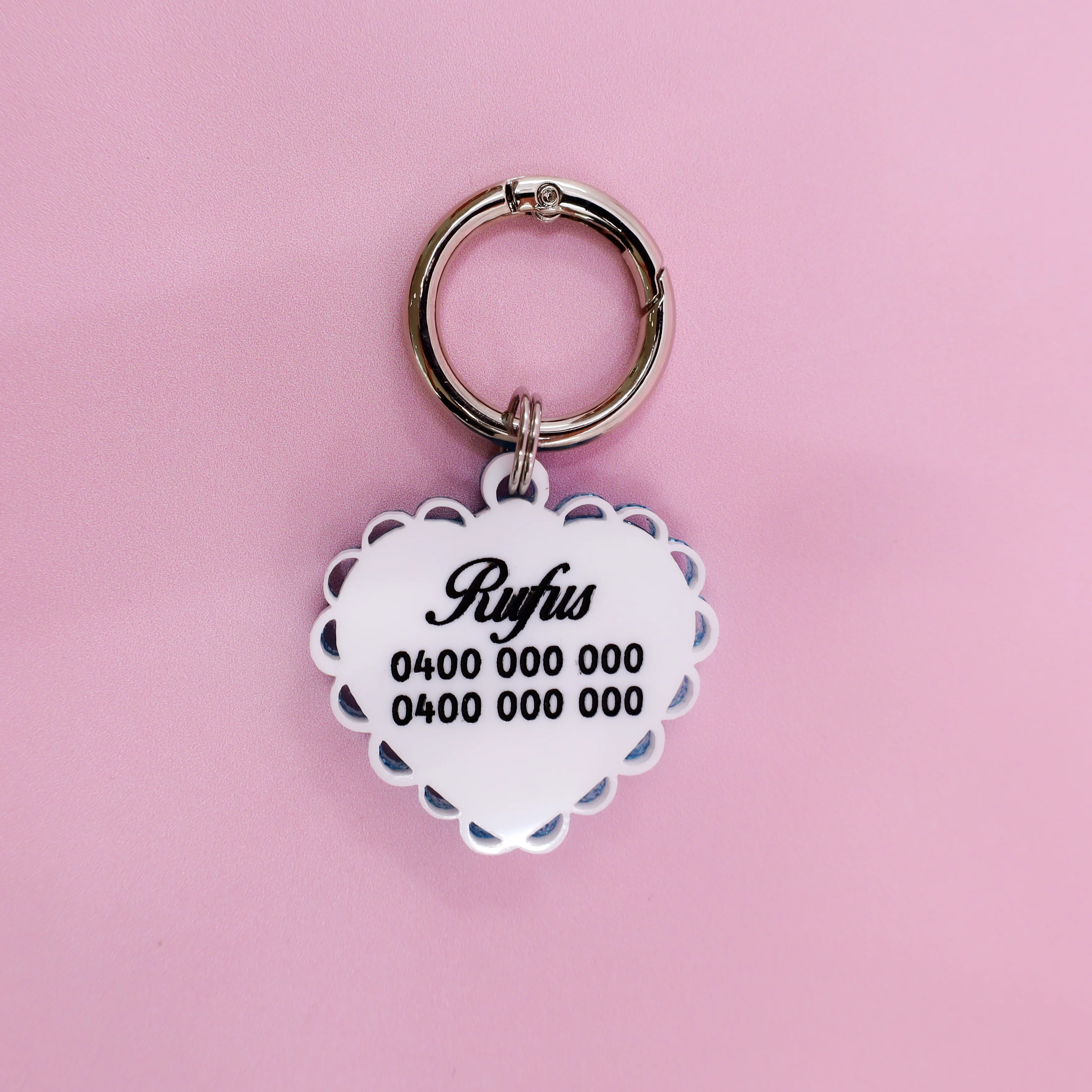 Personalised Pet ID Tag: Initial Locket Blue - Image 4