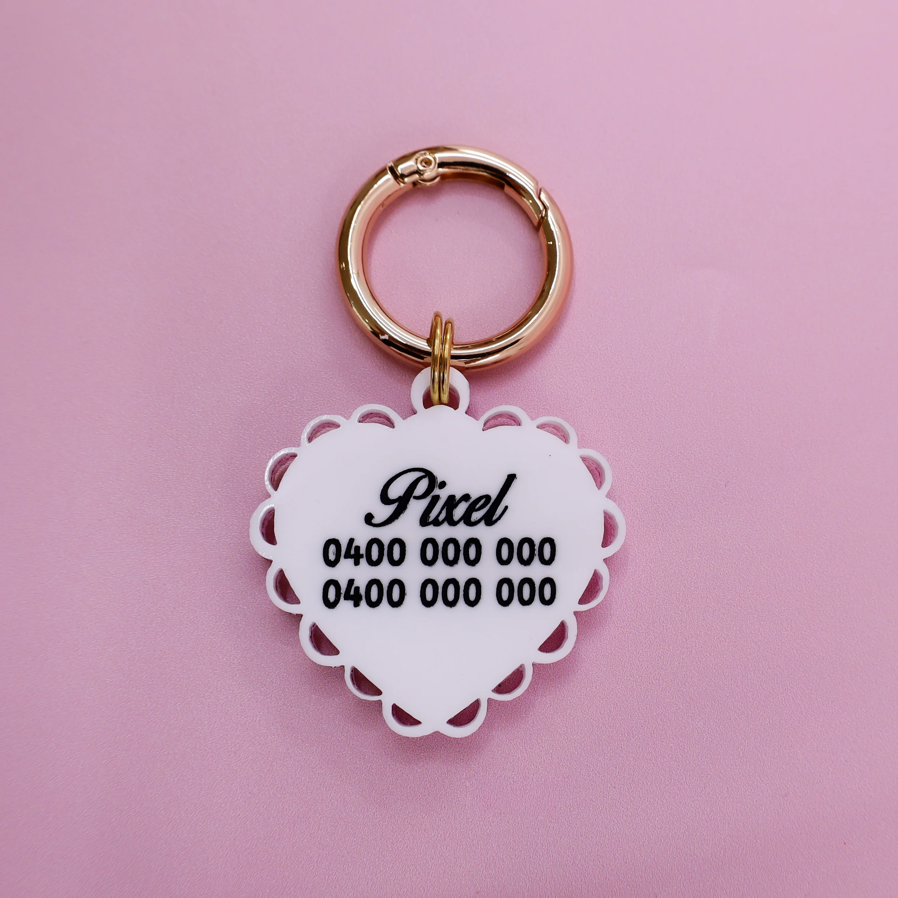 Personalised Pet ID Tag: Initial Locket Pink - Image 6