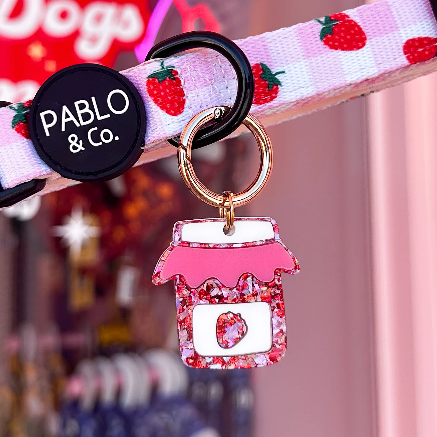 Personalised Pet ID Tag: Strawberry Jam