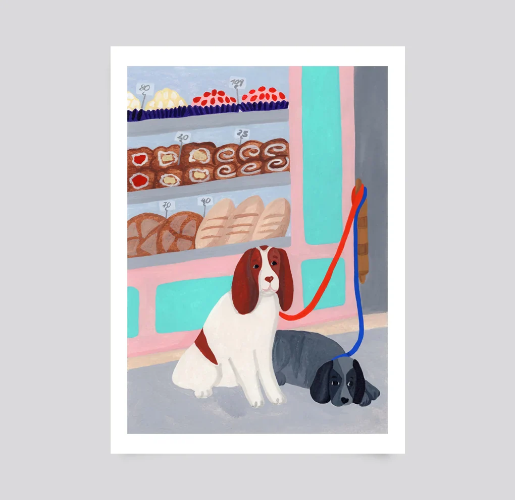 Waiting Dogs: Art Print by iga illustrations - Image 3