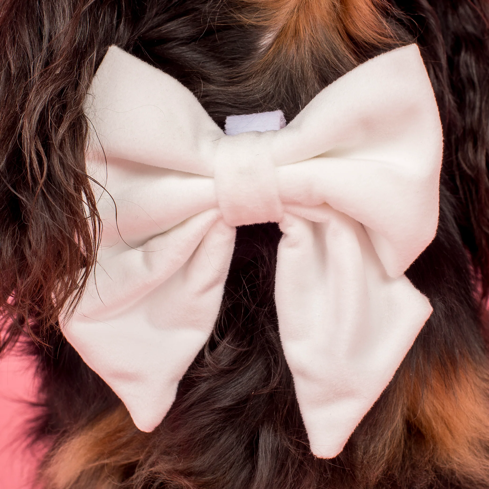 White Velvet Sailor Bow Tie - Image 2