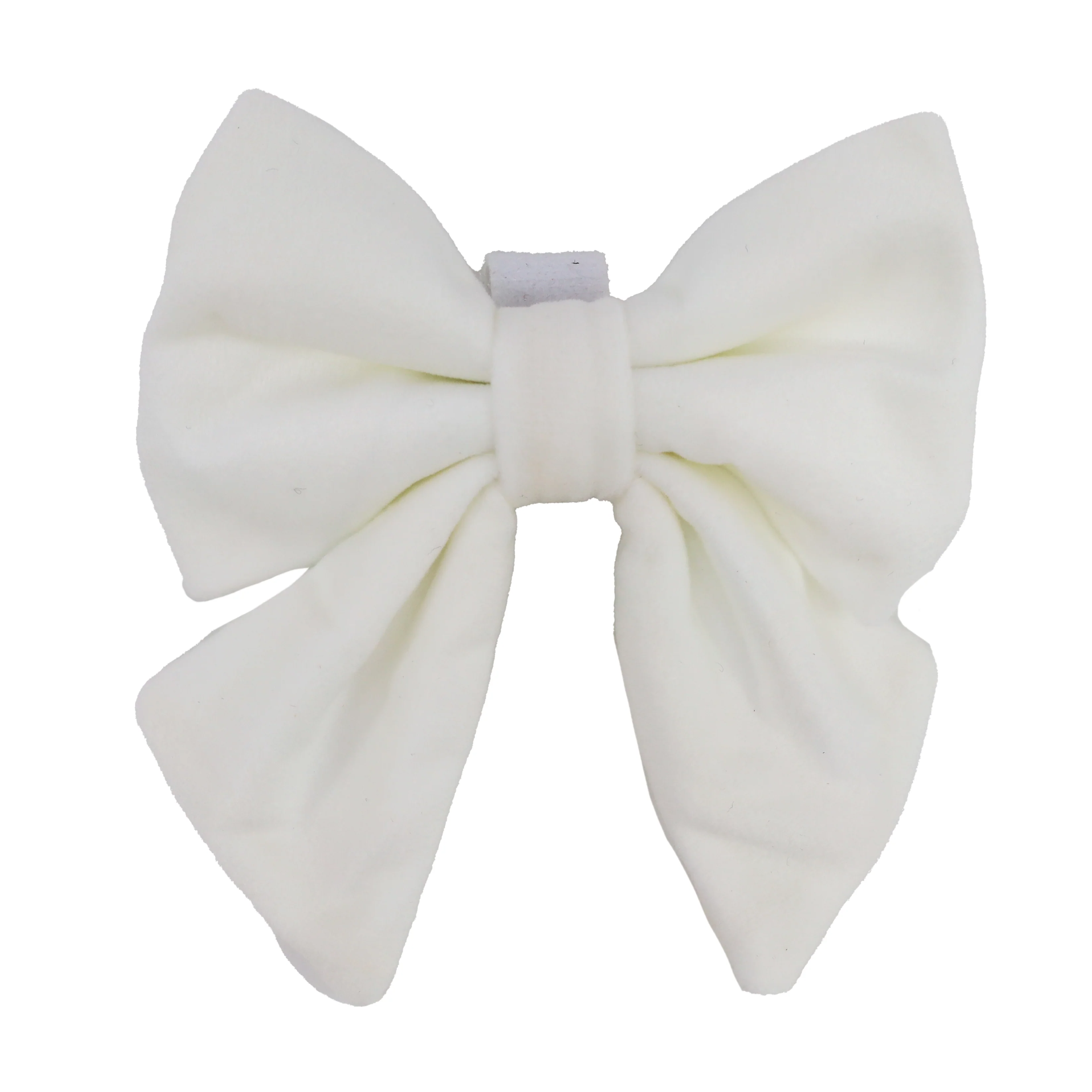 White Velvet Sailor Bow Tie - Image 3